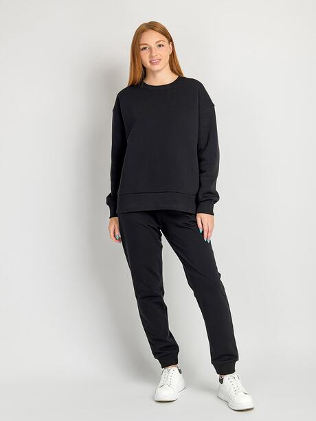 Gładka bluza z bawełną