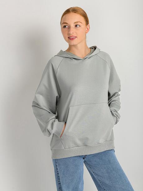 Gładka bluza z kapturem