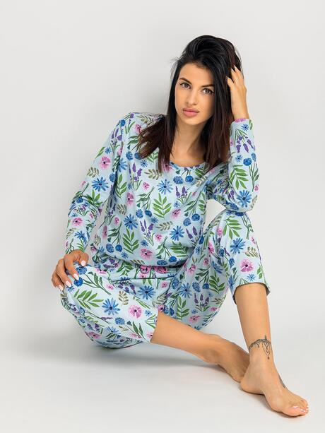 Piżama bawełniana długa