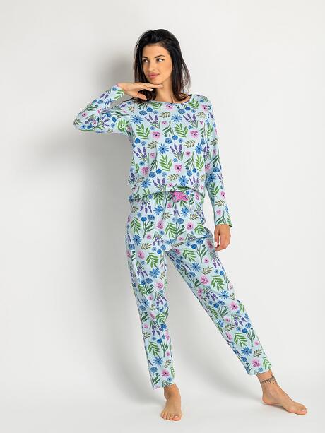 Piżama bawełniana długa