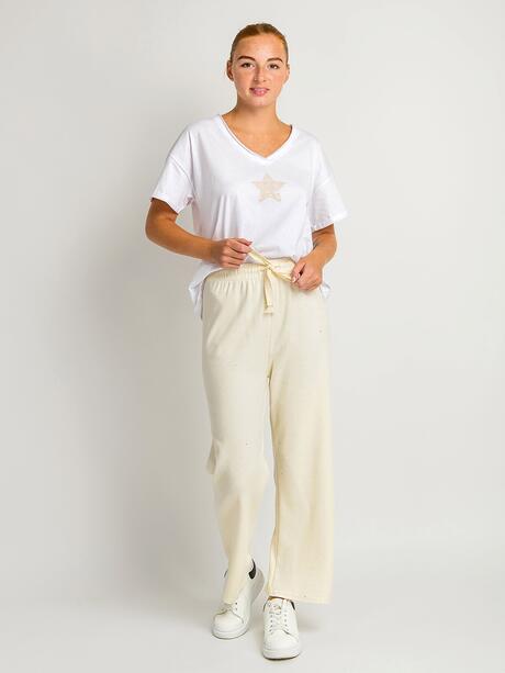 Spodnie dresowe z połyskującymi drobinkami