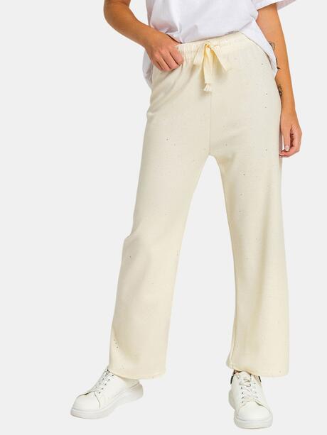 Spodnie dresowe z połyskującymi drobinkami