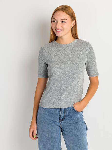 Bluzka z prążkowanej bawełny