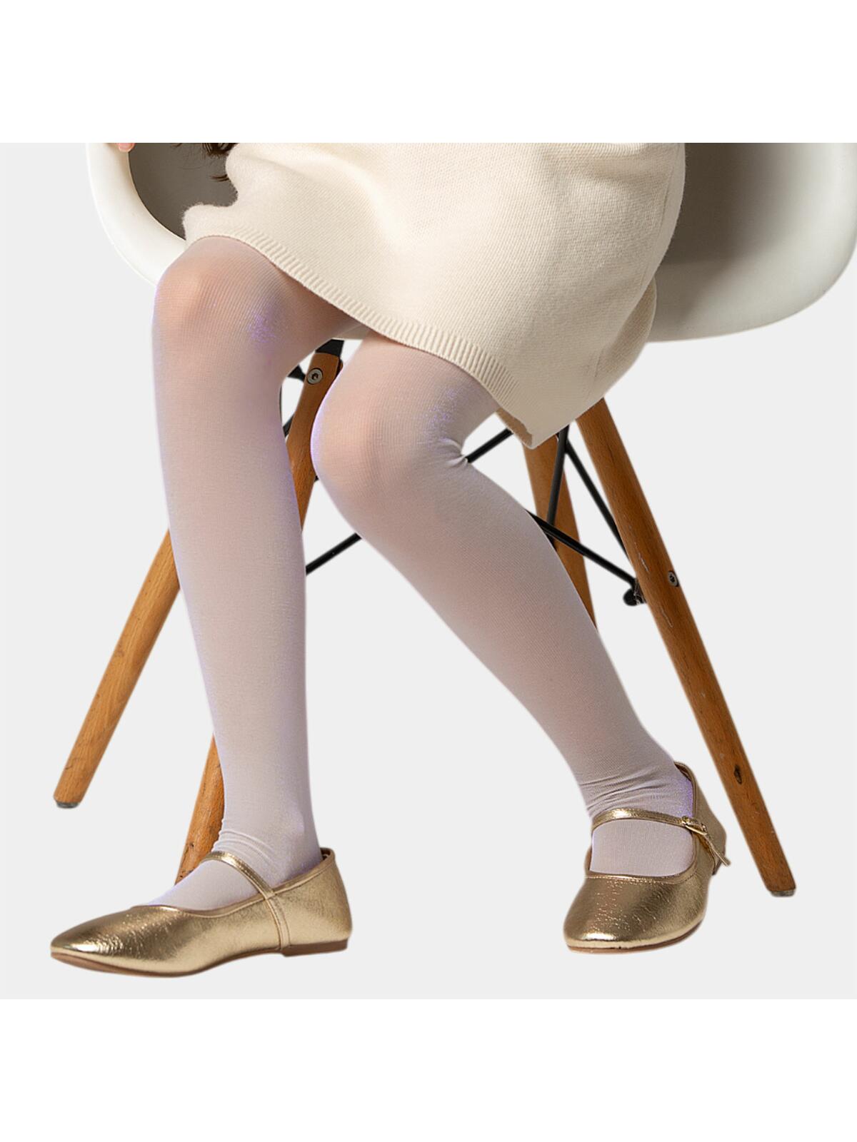 Rajstopy białe z lurexem