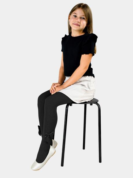 Rajstopy bawełniane z kokardką