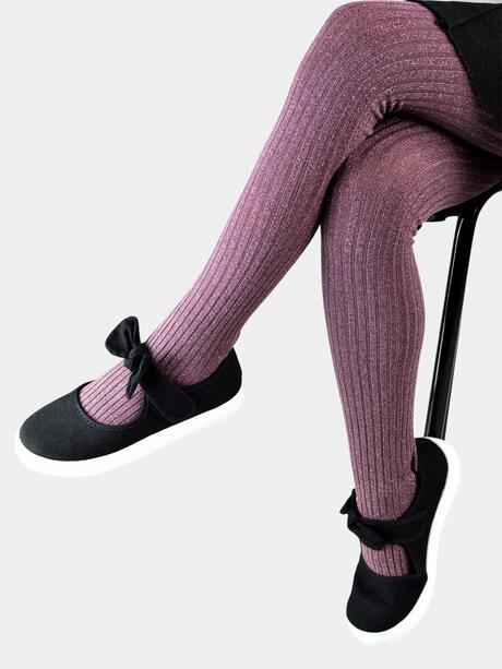 Błyszczące rajstopy w prążek