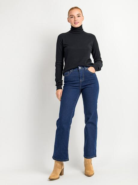 Spodnie straight z wysokim stanem