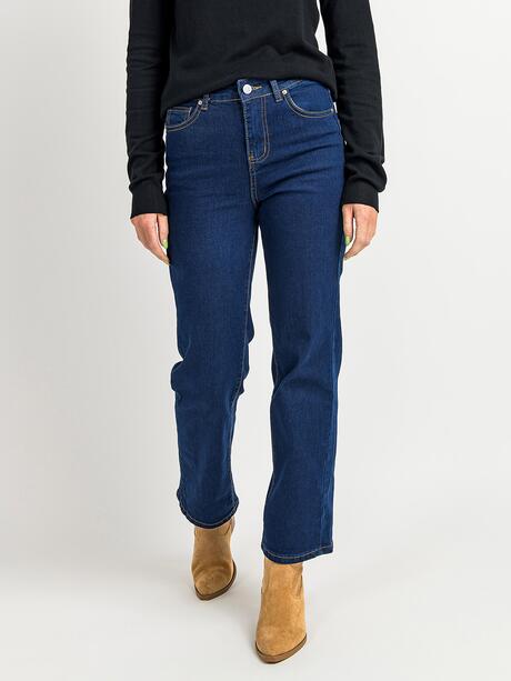 Spodnie straight z wysokim stanem