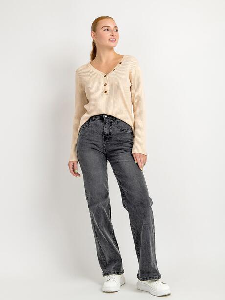 Jeansy wide leg z wysokim stanem