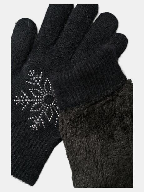 Rękawiczki damskie ze śnieżynką