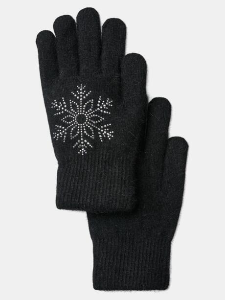 Rękawiczki damskie ze śnieżynką