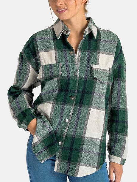 Rozpinana koszula w kratę