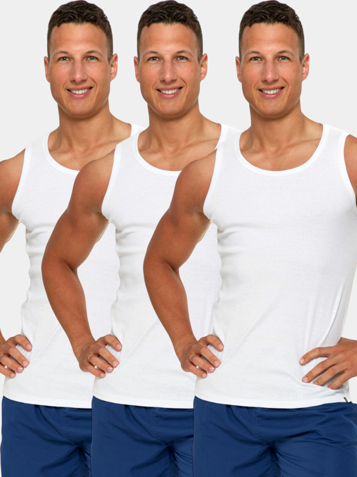 Podkoszulek bawełniany gładki 3-pak 2XL